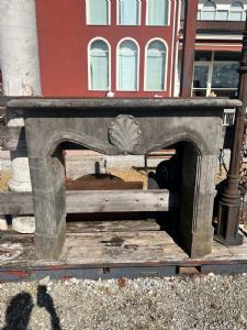 Stone fireplace